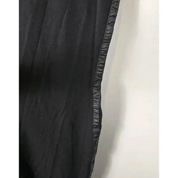 Chico’s Ponte Knit Edgy Little Sheath Black Dress Faux Leather Sasha Sx2.5 LARGE - Picture 5 of 10